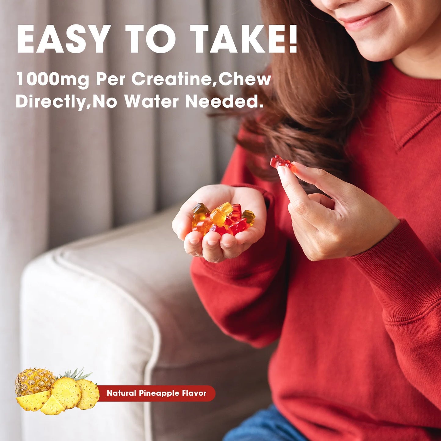 3000mg CREATINE MONOHYDRATE Gummies For Women & Men Proven Strength and Power Gains Muscle Production