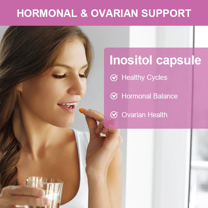 Myo Inositol & D-Chiro Inositol Supplements,Support Fat Metabolism,Healthy Ovarian & Liver Function Support,120 Capsules