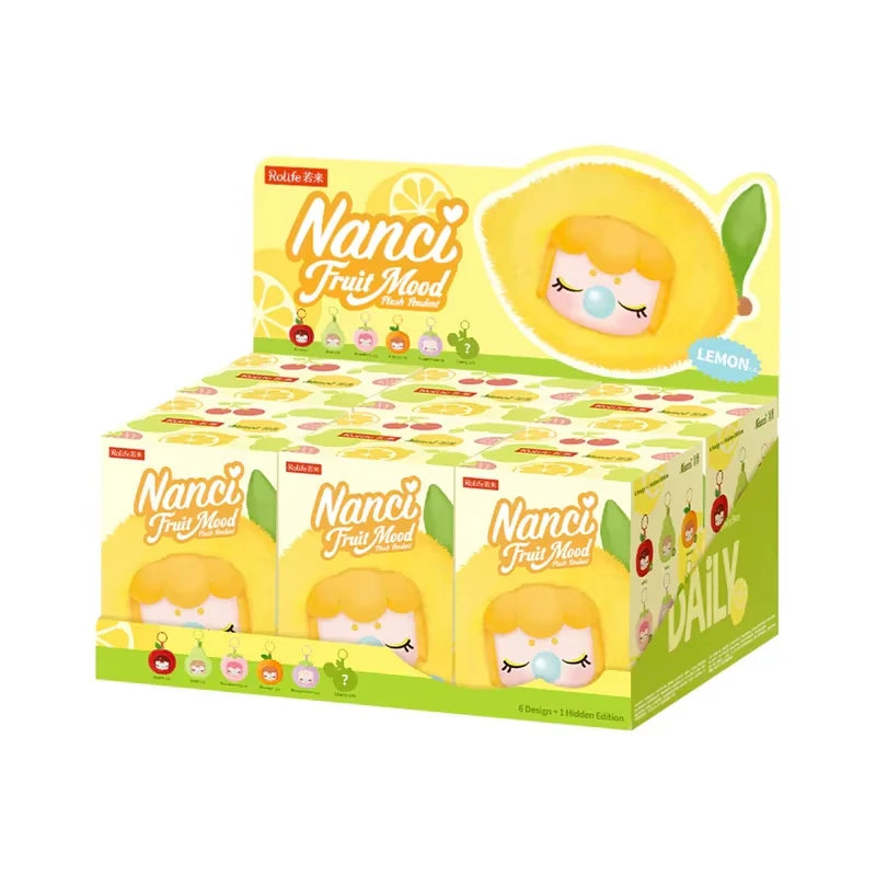 Rolife Plush Blind Box Nanci's Fruit Mood Action Figure Collectible Plush Doll Toys Surprise Box Gift for Kids Friends Adults