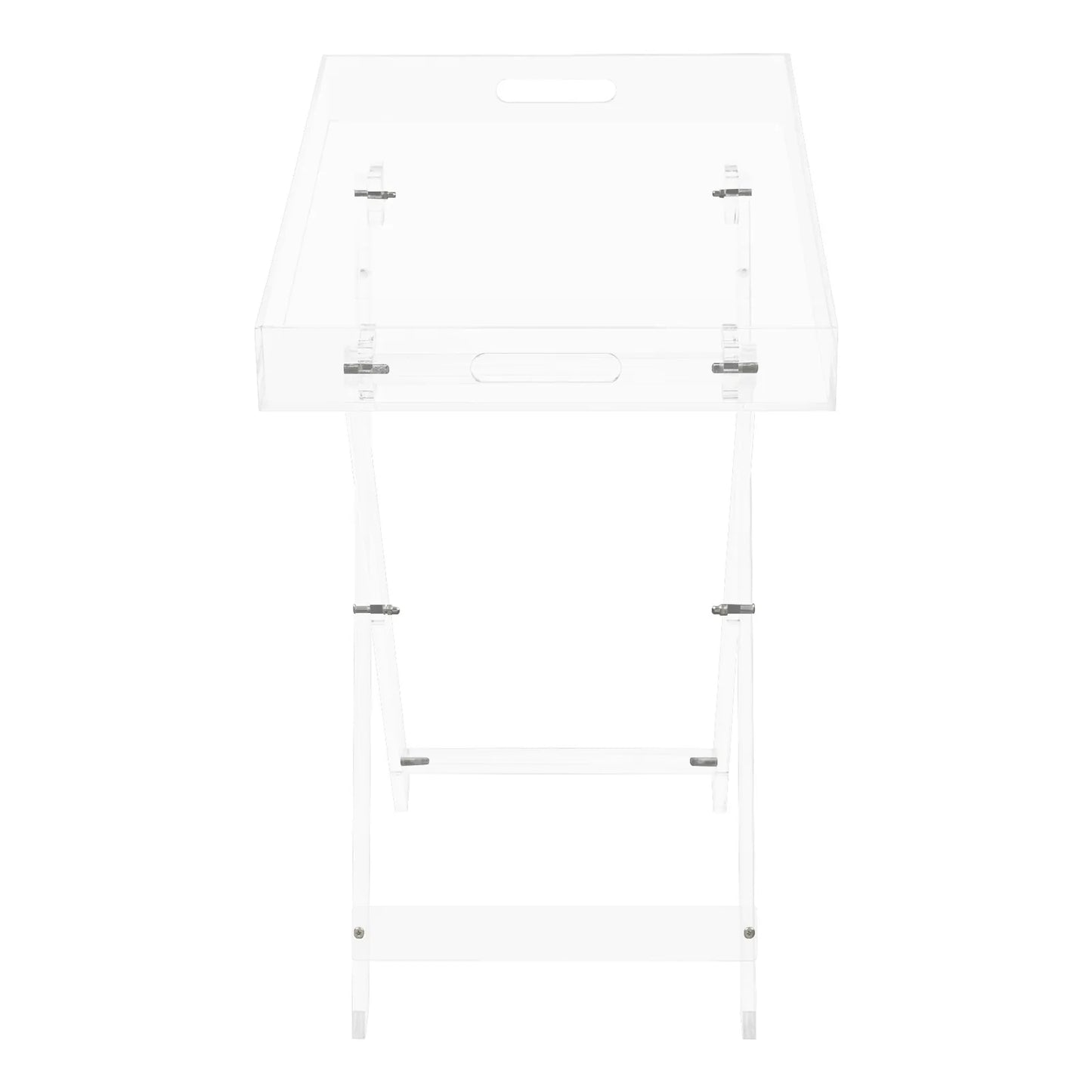 Acrylic Folding Tray Table, Clear Small Folding Tray, Space Saving Side Table for Living Room Bedroom Kitchen, Coffee TV Desk