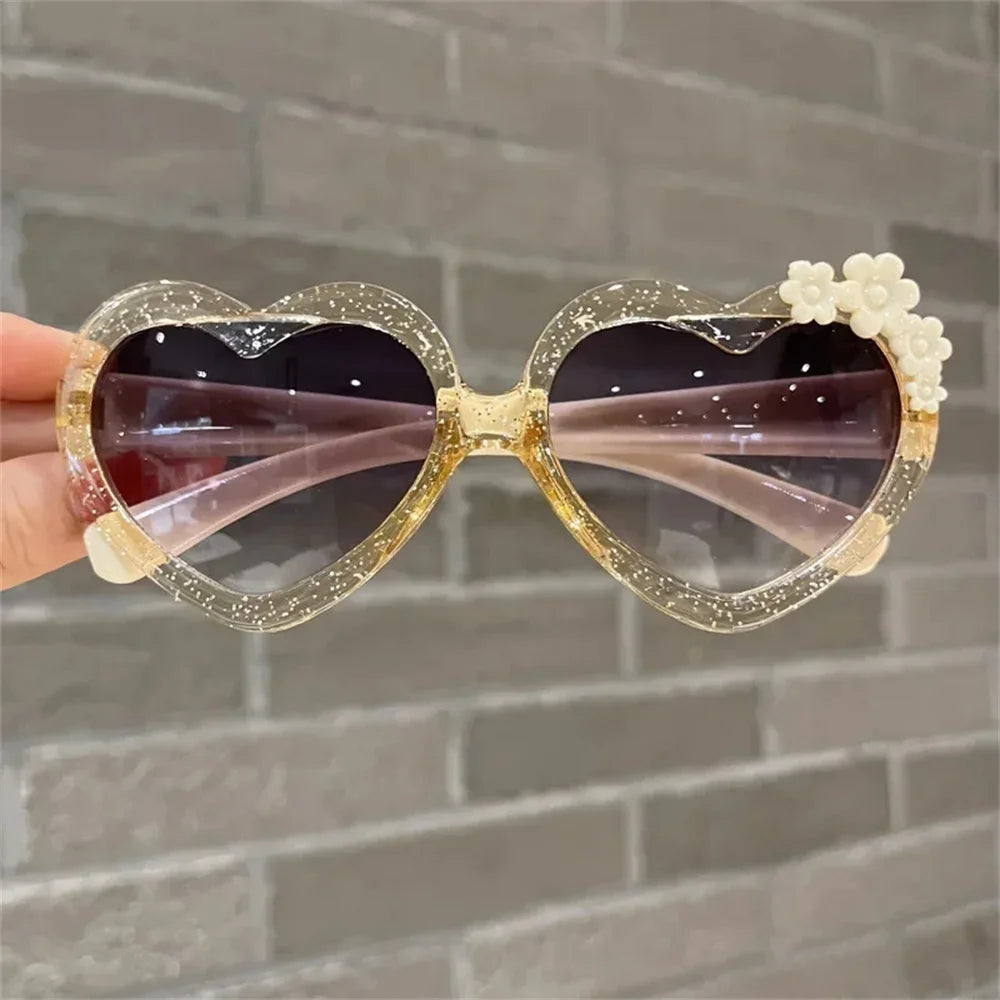 Children Cute Cartoon Flower Sunglasses Girls Boys Outdoor Sun Protection Goggles Vintage Classic Kids Eyewear KLASSNUM UV Block