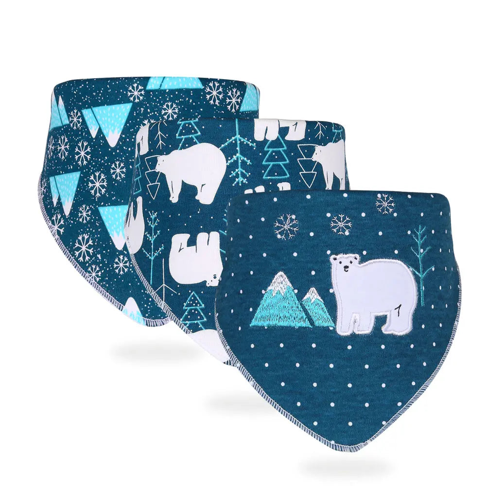 3pcs/set High Quality Baby Bibs Double Layers Cotton Infant Saliva Towel Toddler Boys Girls Cute Baby Bibs Bandanna Burp Cloth