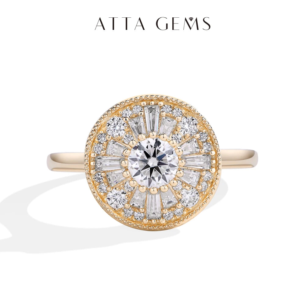 Round Cut 0.5CT Full Moissanite Ring DVVS1 Real 925 Sterling Silver for Women Engagement Fine Jewelry Shipping From USA