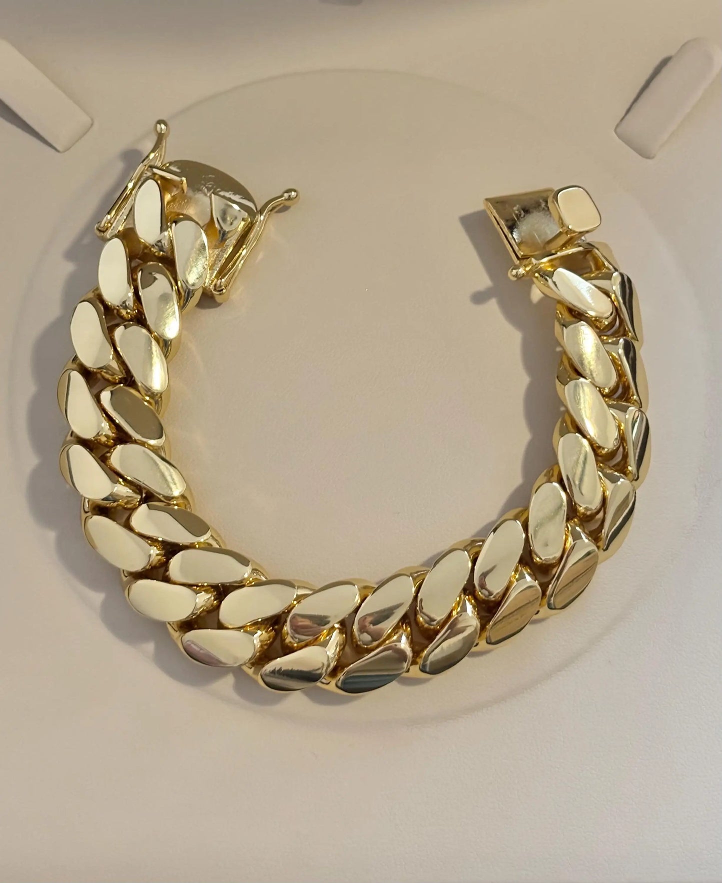 Luxury Miami Curb Cuban Chain unisex Bracelets Miami Cuban Link Bracelets 20mm 14k Gold Plated(Five Times Plated)