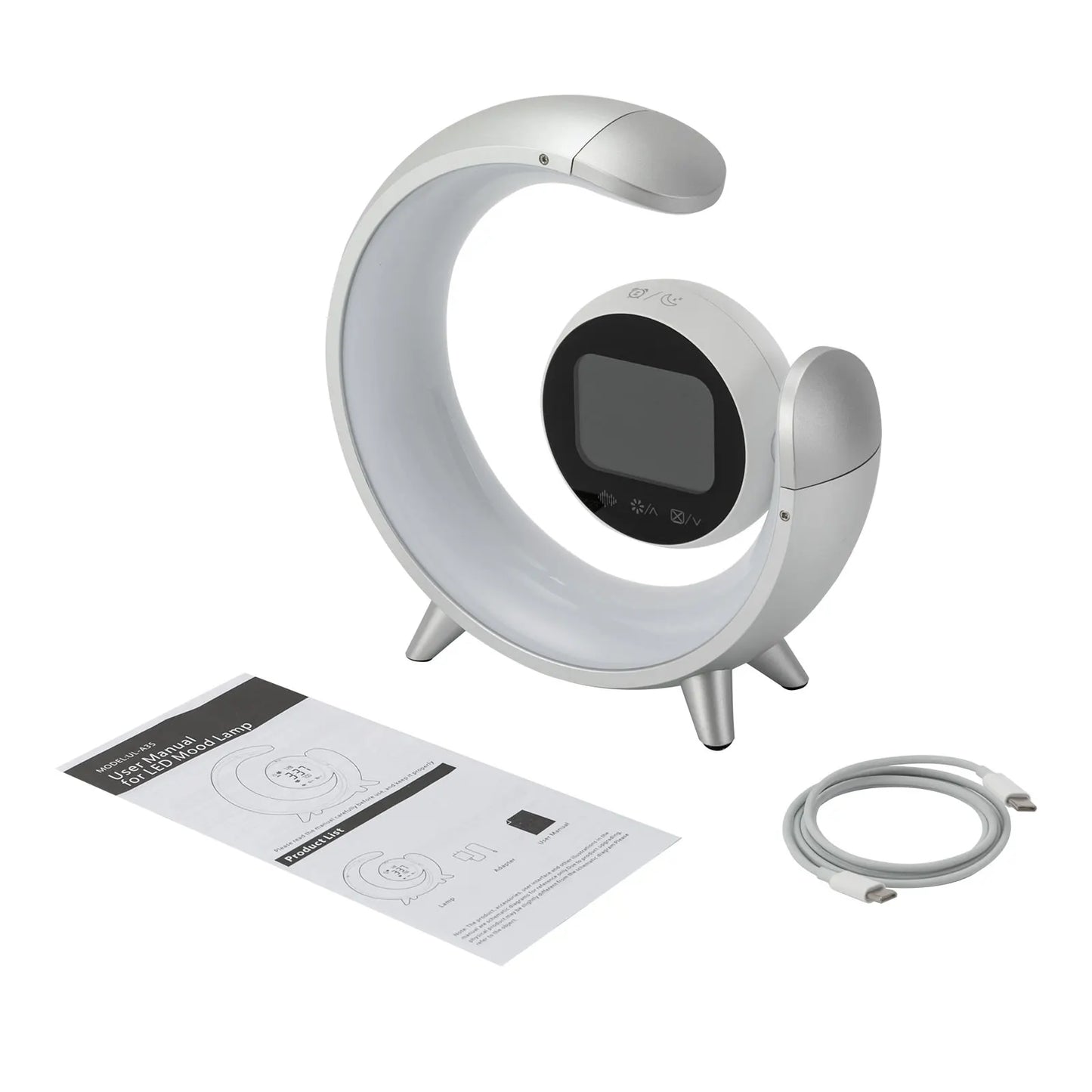 Intelligent Table Lamp 22*6.5*22.5cm Home Office Study Bedside Night Light 360° Immersive Sound for Bedrooms/Lounges/Game Rooms