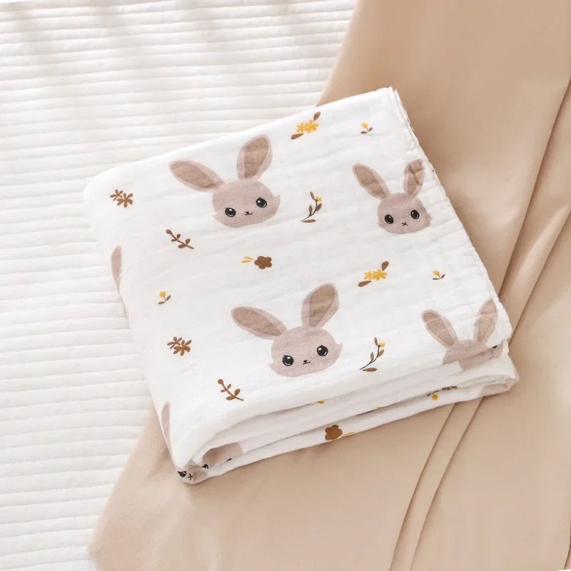 4 Layer Cotton Newborn Baby Bath Towel Swaddle Blanket Babies Bedding Gauze Blankets Stroller Cover Children's Shower Towel
