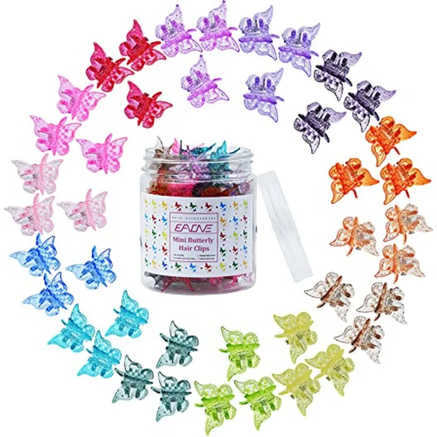 Matte Mini Butterfly Clips, Colorful Mini Hair Claw Clip for Girls and Women, 90s Y2K Cute Hair Styling Accessories, More than