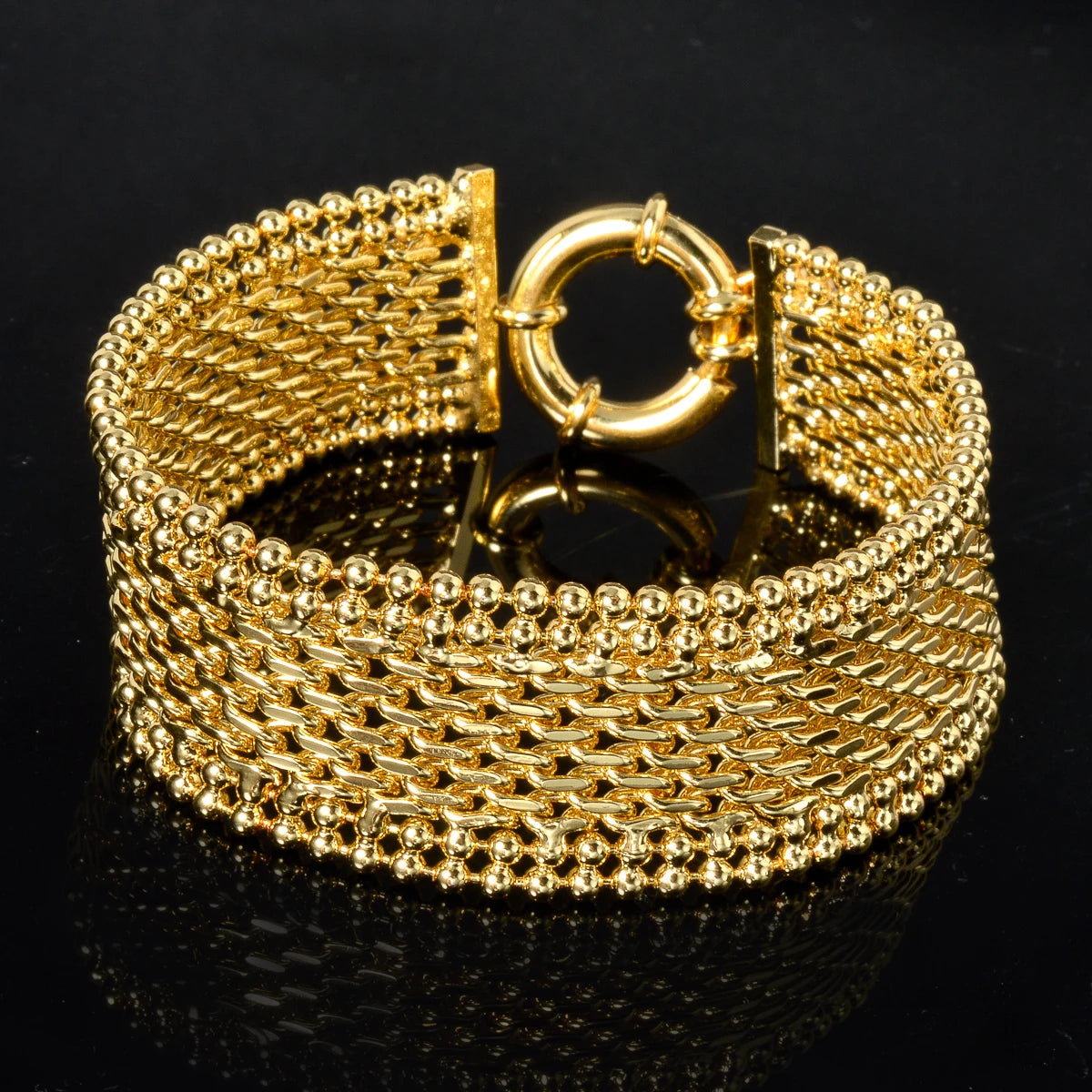 New 18MM wide copper chain bracelet unisex 18K gold plated wristband Miami Sidewalk bracelet Punk Hip Hop Jewelry party gift