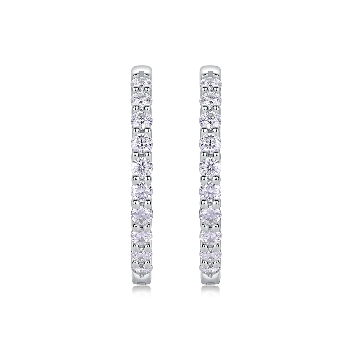 2pcs Moissanite Earrings Hoop Style 925 Sterling Silver 18K Gold Plated Minimalist Pave Gift for Women With GRA Certificate