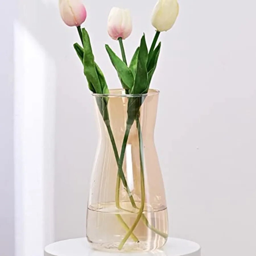 8 inch Glass Flower Vases for Centerpiece Table Home Indoor Desk Decor, Inch Modern Boho Style Vase for Wedding Housewarming Gi