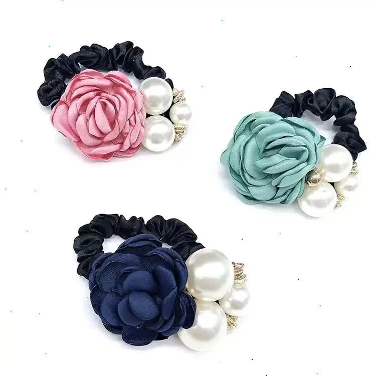 2/3/4 piece Korean fashion big pearl handmade camellia rose hair band headband hair accessories
