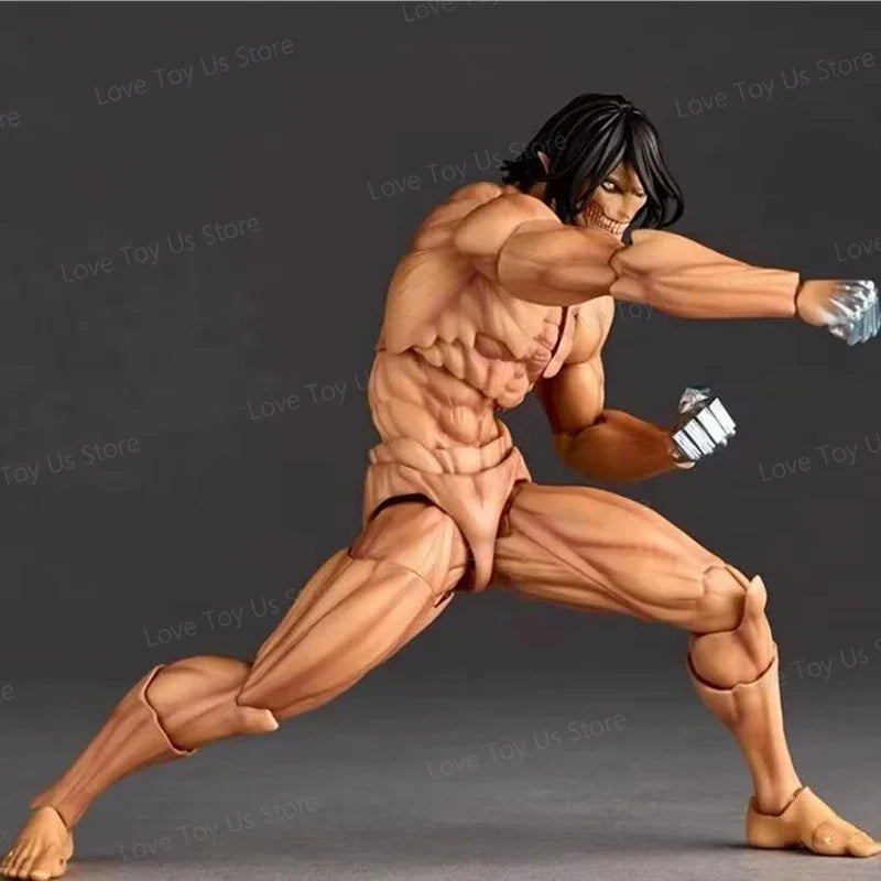New Hot Kaiyodo Revoltech Amazing Yamaguchi Attack On Titan Eren Jaeger Anime Action Figures Ko Model Collection Gifts