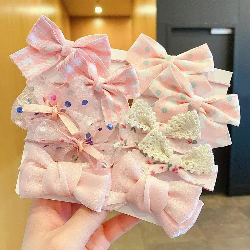 10 Pcs/Set New Baby Girl Cute Colors Flower Hair Bands Ponytail Holder Chilren Soft Scrunchies Rubber Kids Hair Accessories