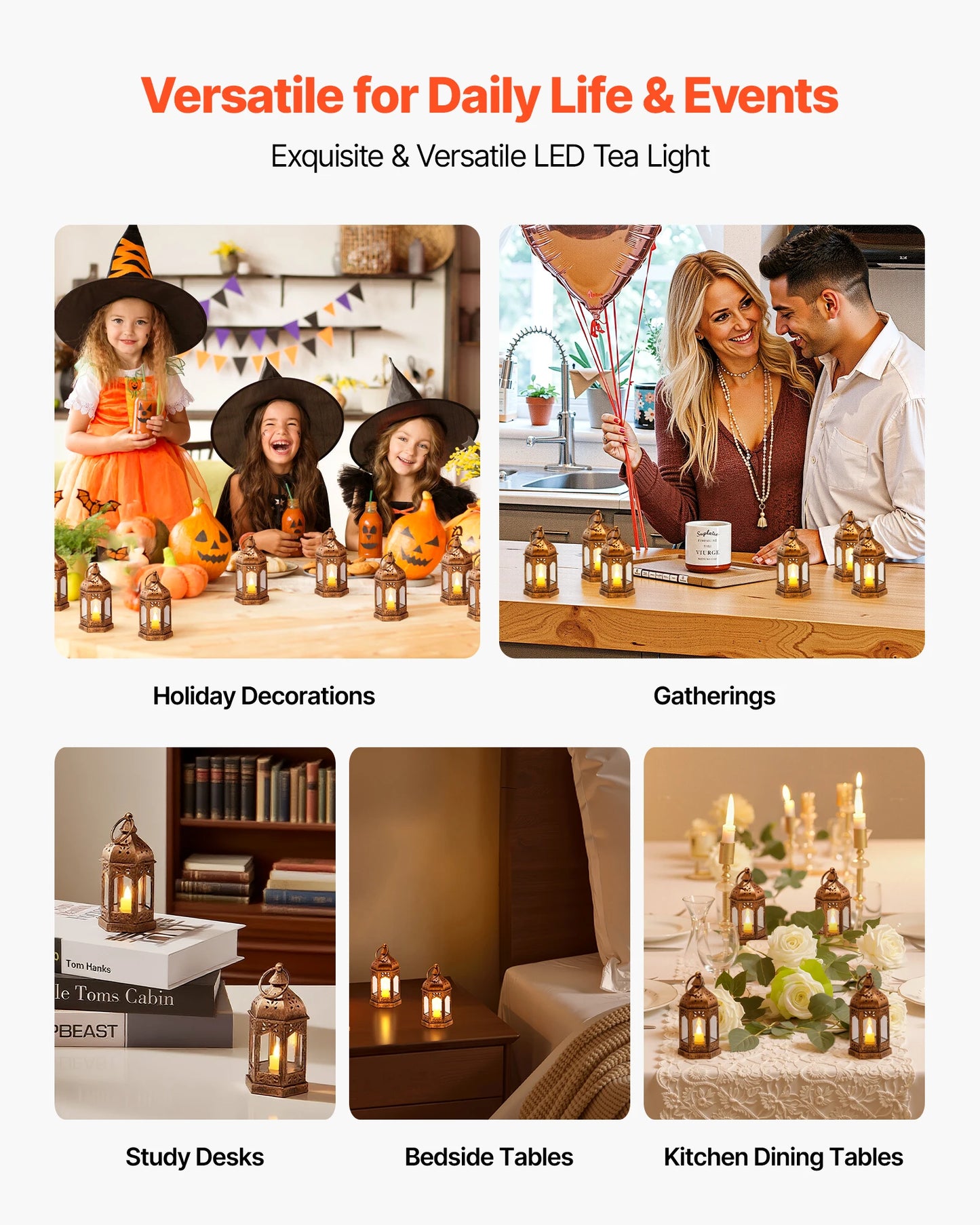 12 Pcs Decorative Candle Lantern LED Electric Flameless Candle Plastic LED Holder with Glass for Wedding Table Party