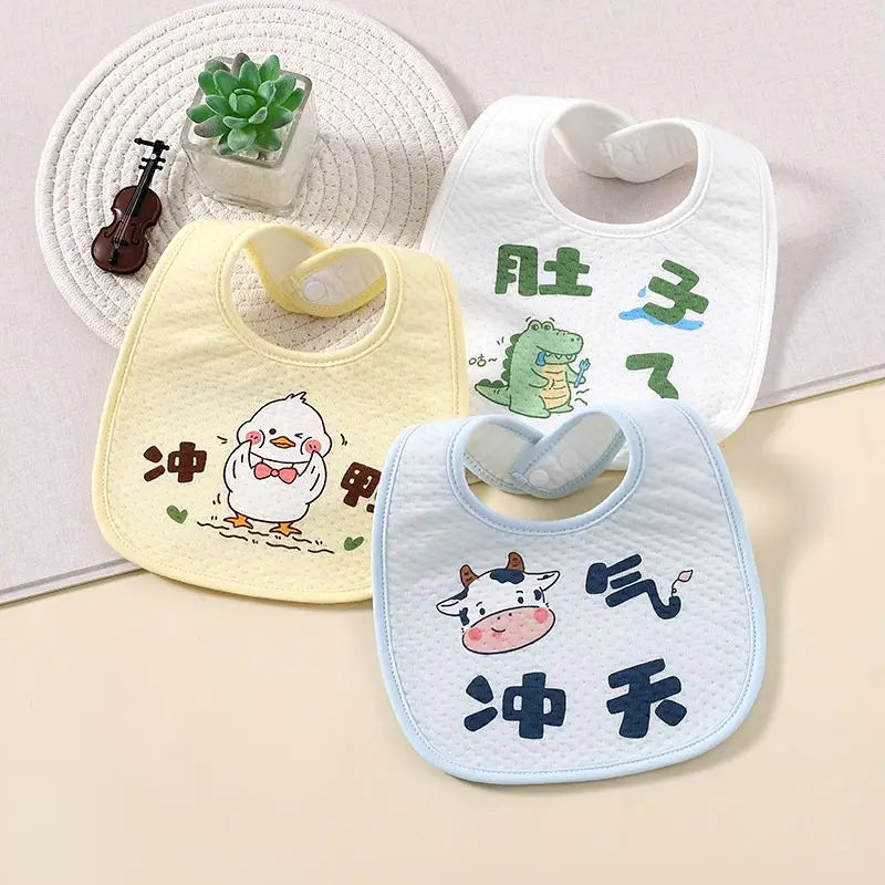 3Pcs Cotton Soft Baby Adjustable Bibs Infant Bib Newborn Burp Cloths Bandana Scarf for Kids Boy Girls Feeding Saliva Towel