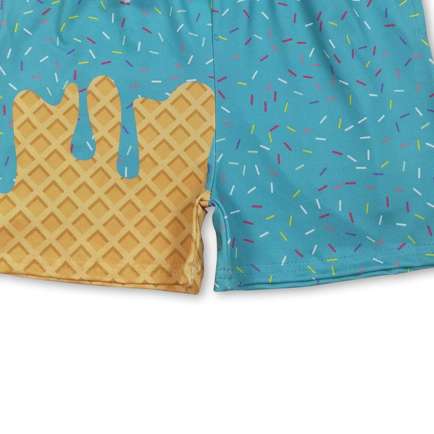 Teal Ice Cream Sprinkle Baby Kids Summer Team Shorts for Active Kids Comfortable Lightweight Clothing