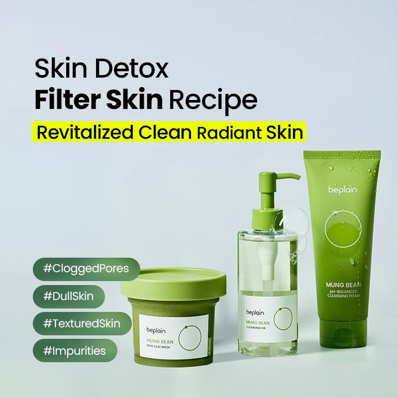 Beplain Skin Detox Trio | Korea's No.1 | Skin Repair | Cleanser | Korean Skincare | Foam | Clay | Glow Kit | Special Porecare
