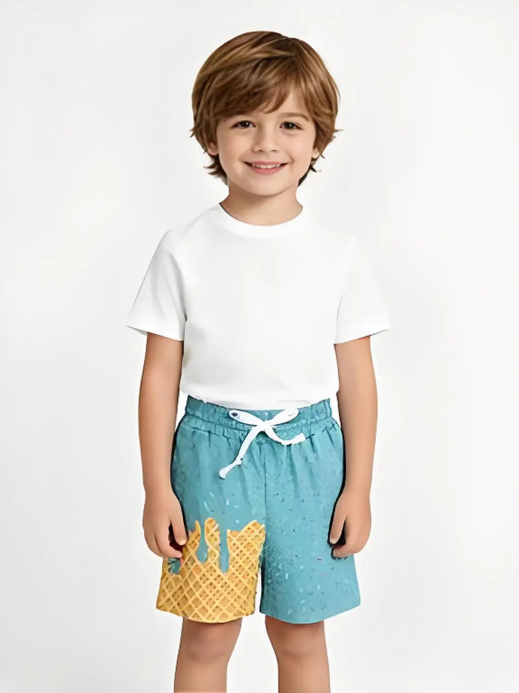 Teal Ice Cream Sprinkle Baby Kids Summer Team Shorts for Active Kids Comfortable Lightweight Clothing