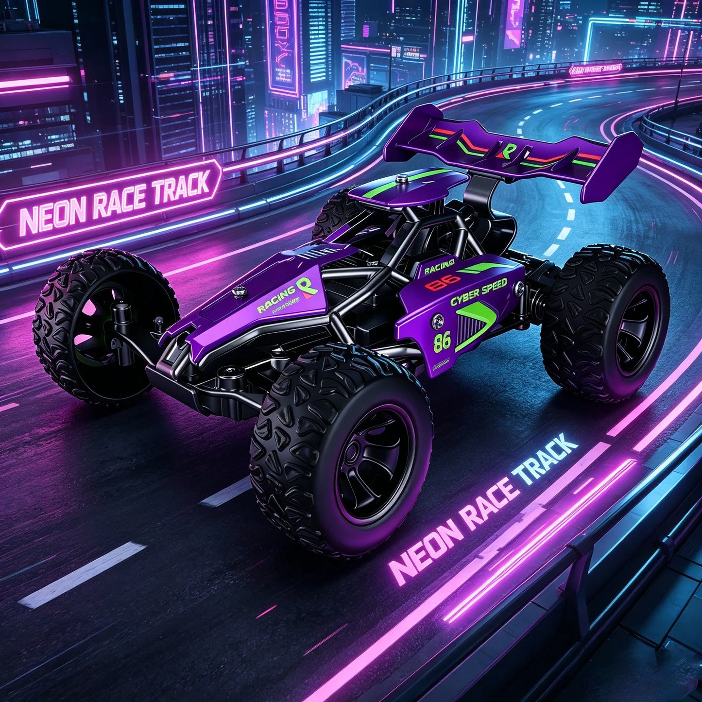 2.4G High-Speed RC Off-Road Buggy, All-Terrain 4WD Climbing Racing Truck with Big Tires, Remote Control Toy Gift for Boys& Kids