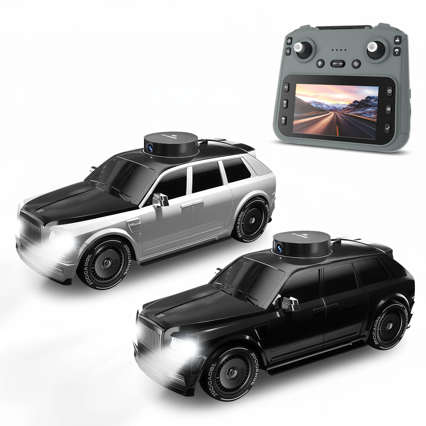 1/24 RC Drift Car with HD Camera, 4WD High Speed FPV Remote Control Car with Dual Joystick Screen Remote, Rotatable & Elevating Camera Live Video, Indoor Outdoor Racing Toy, Birthday Christmas Gift for Kids Boys