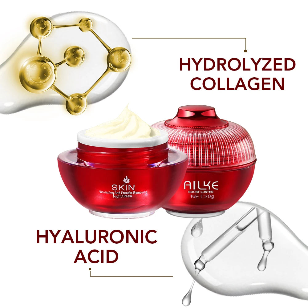 Brightening Day & Night Face Cream, Anti-Wrinkles, Moisturizing, Lightening, Stains Remove Facial Skin Care Cosmetics