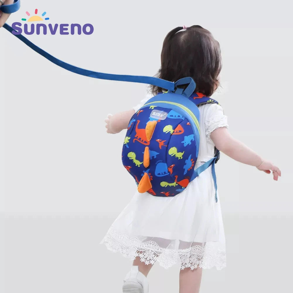 Sunveno Children's Backpack Bag for Boys Girls Toddler Preschool Kids Lunch Bag – Safety Harness Leash,Dinosaur, Lightweight