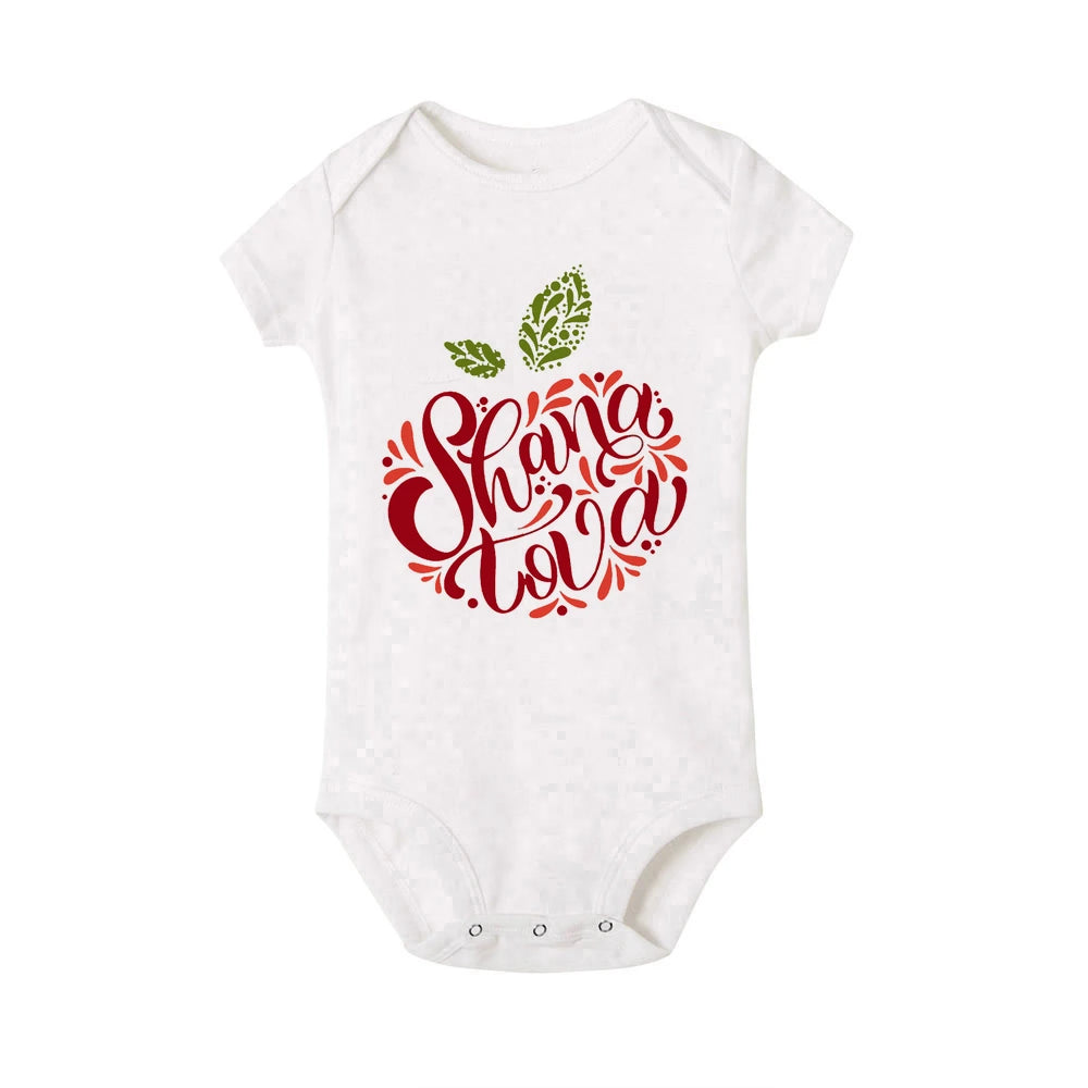 Shana Tova Print Baby Bodysuit Rosh Hashanah Newborn Clothes Jewish New Year Party Toddler Jumpsuit Outfit Infant Holiday Romper