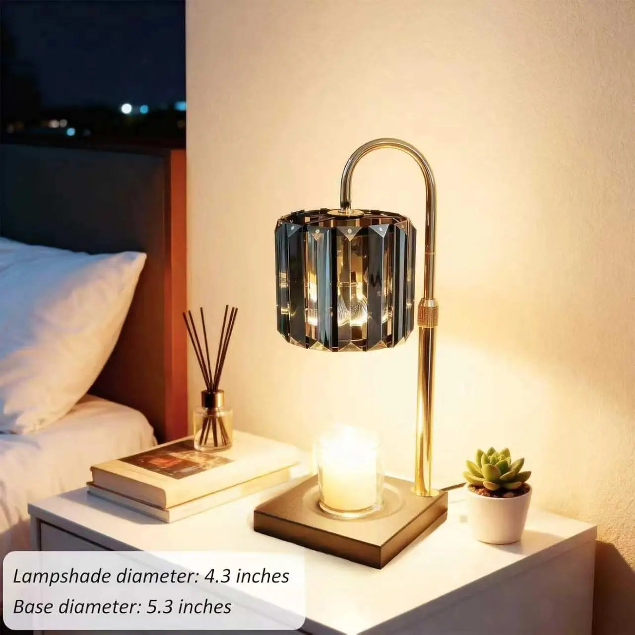 Candle Warmer Lamp with Timer Dimmable Height Adjustable for Home Decor Gift for Women Mom Black
