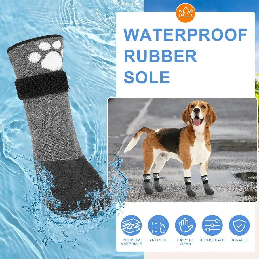 Anti Slip Dog Boots Paw Protectors for Hot Pavement to Prevent Licking Waterproof Dog Shoes for Small Medium Large Senior Dogs