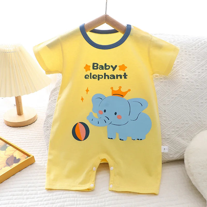 Baby Clothes Newborn Short Rompers Boys Girls Summer Jumpsuit Thin Air Conditioning Loungewear Outfit Bodysuit & One Piece