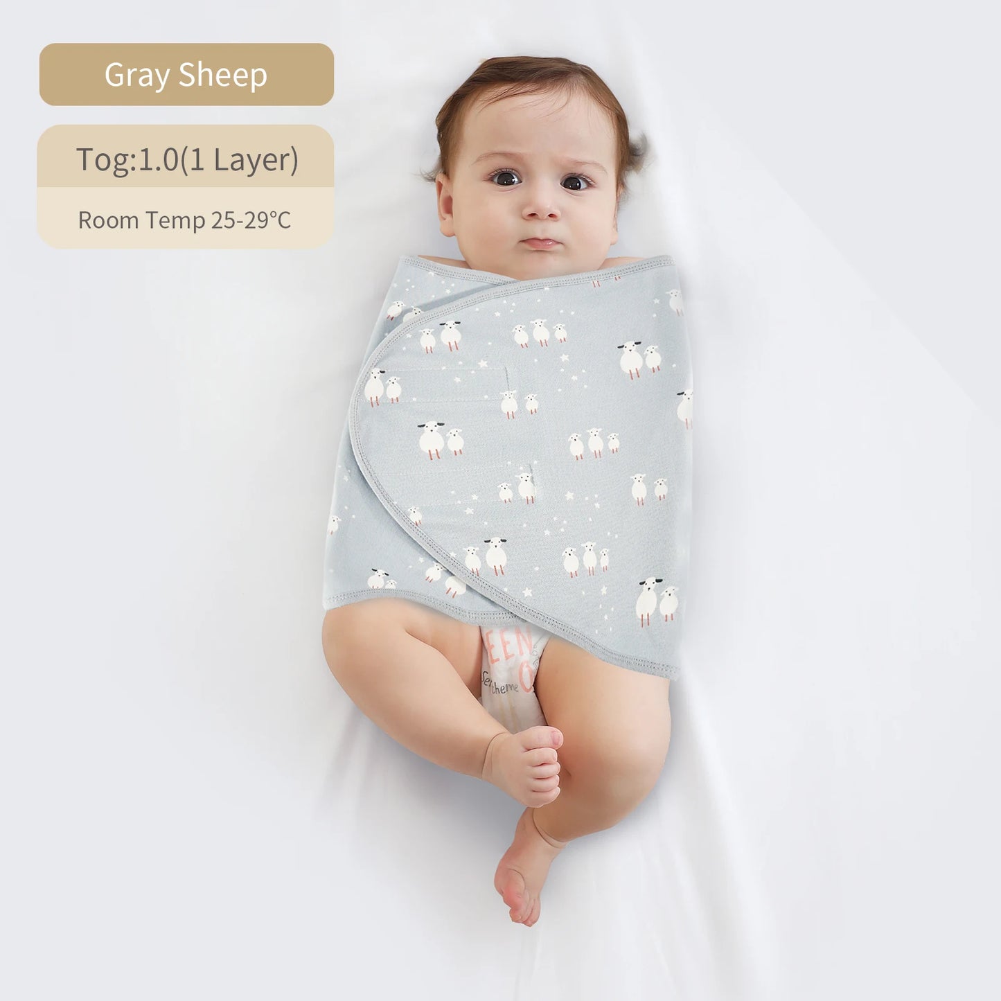 Bilayer Baby Newborn Baby Swaddle Tie Anti startle jump Summer Thin Cotton Soft Diaper Changing Bag