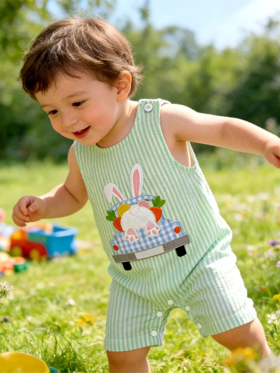 New Baby Boy Romper Cute Embroidered Sleeveless Buttons Short Jumpsuits 2026 Summer Toddler Overalls 0-18M