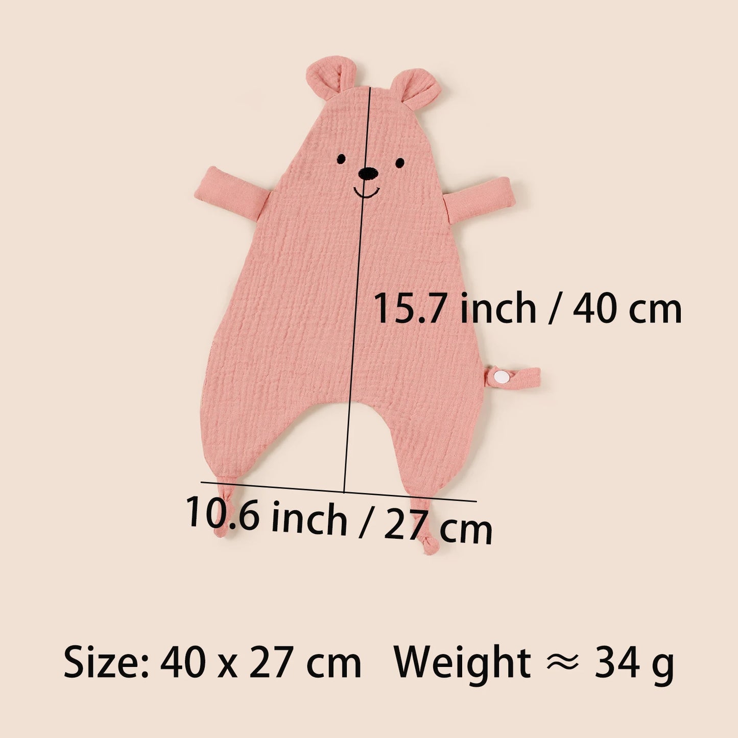 New Design Baby Comforting Towel Organic Cotton Muslin Smile Bear Saliva Scarf For Children Kids Comfort Sleep Blanket