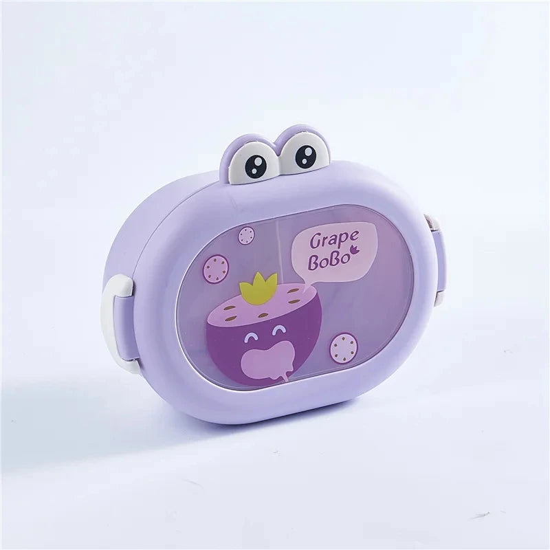 Cartoon Bento Lunch Box for Kids, Leakproof Lunch Fruit Container for Girls, Boys, Toddlers with 2-3 Compartments,Microwave Safe