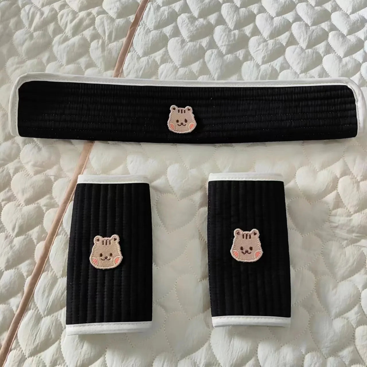 3pcs Baby Stroller Front Armrest Protective Cover Cotton Trolley Towel Children's Drool Towel Kids Seat Bib Stroller Accessories
