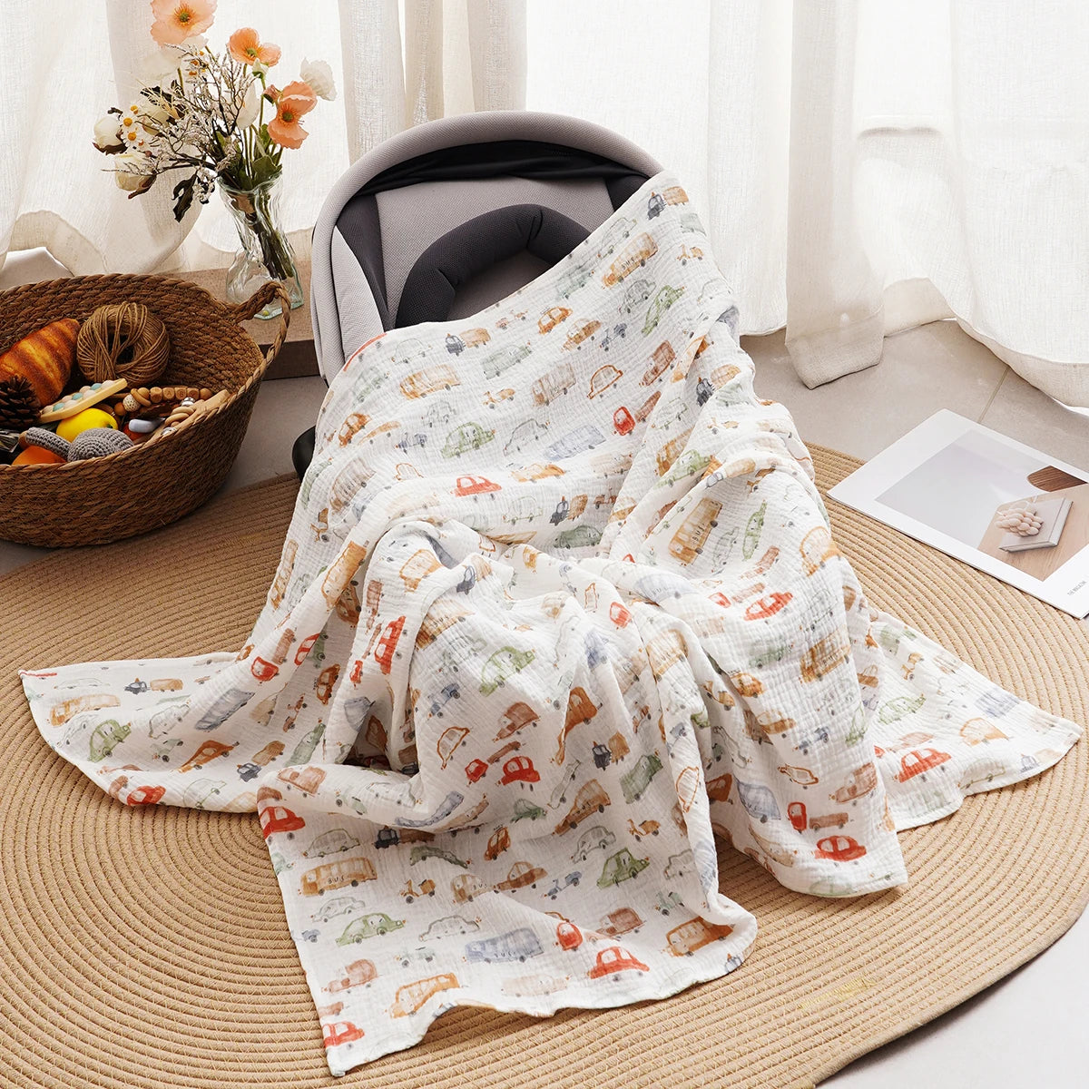 All Season New Arrival 100% Cotton Baby Muslin Swaddle Blanket Newborn Bath Towel Cute Infant Quilt Size 100x100cm