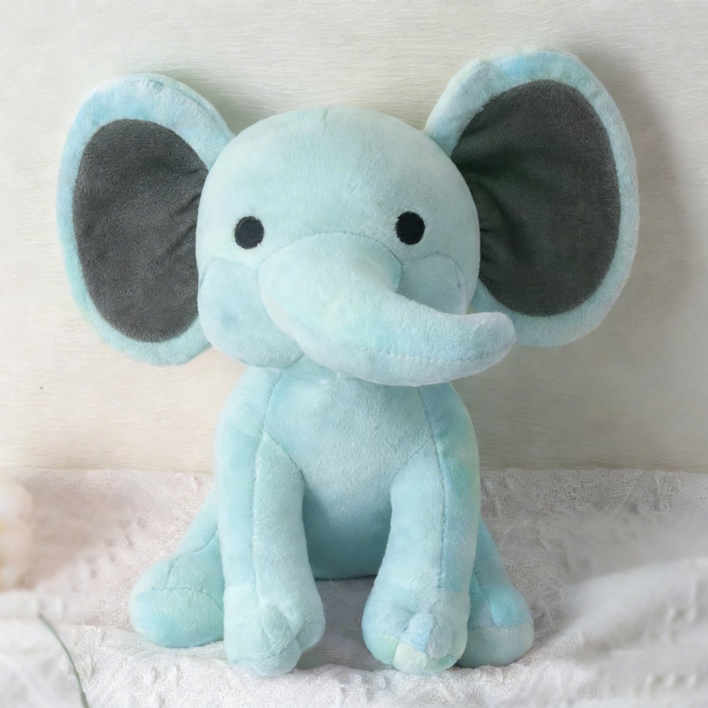 25cm/9.84in Soft Elephant Plush Stuffed Animal - Cute Fluffy Colorful Plush Toy (Multiple Colors: Pink/Blue/Purple/Rainbow) - Id