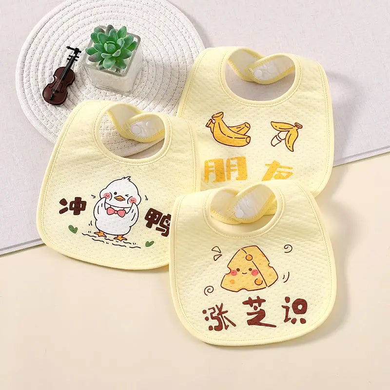 3Pcs Cotton Soft Baby Adjustable Bibs Infant Bib Newborn Burp Cloths Bandana Scarf for Kids Boy Girls Feeding Saliva Towel