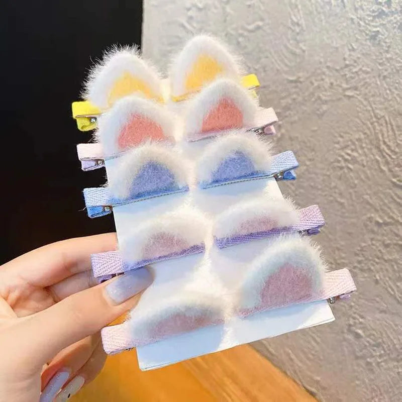 Cute Cartoon Plush Cat Ears Steamed Cat Ear Shaped Bread Stereo Hair Clips For Little Girls Korea Style Soft Comfortable Hair Accessories Perfect For Daily Wear Party And Photo Shoots