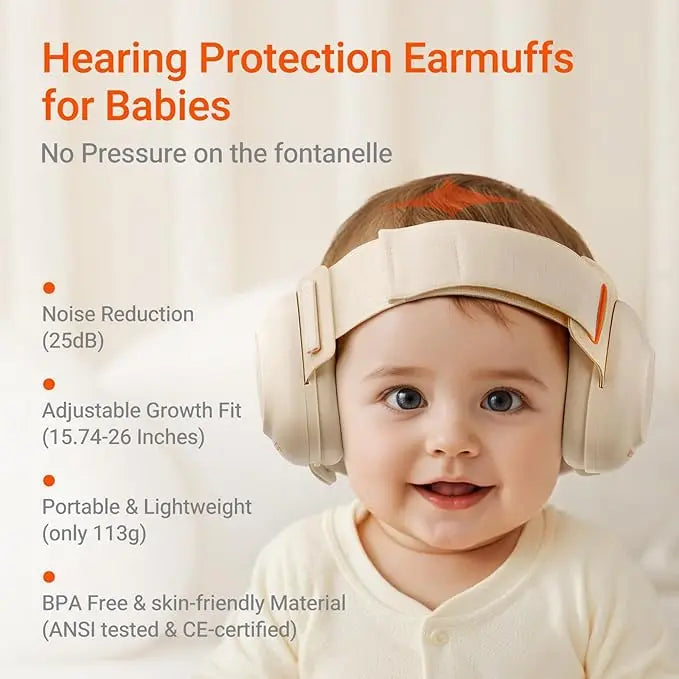 Baby Ear Protection (3-48 Months) 25dB Noise Cancelling for Travel & Sleep CE & ANSI Certified