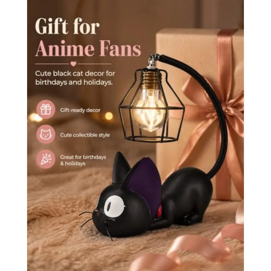 Kiki Jiji Cat Lamp, Resin Kiki's Delivery Service Night Light, Warm Glow Bedside Desk Gift