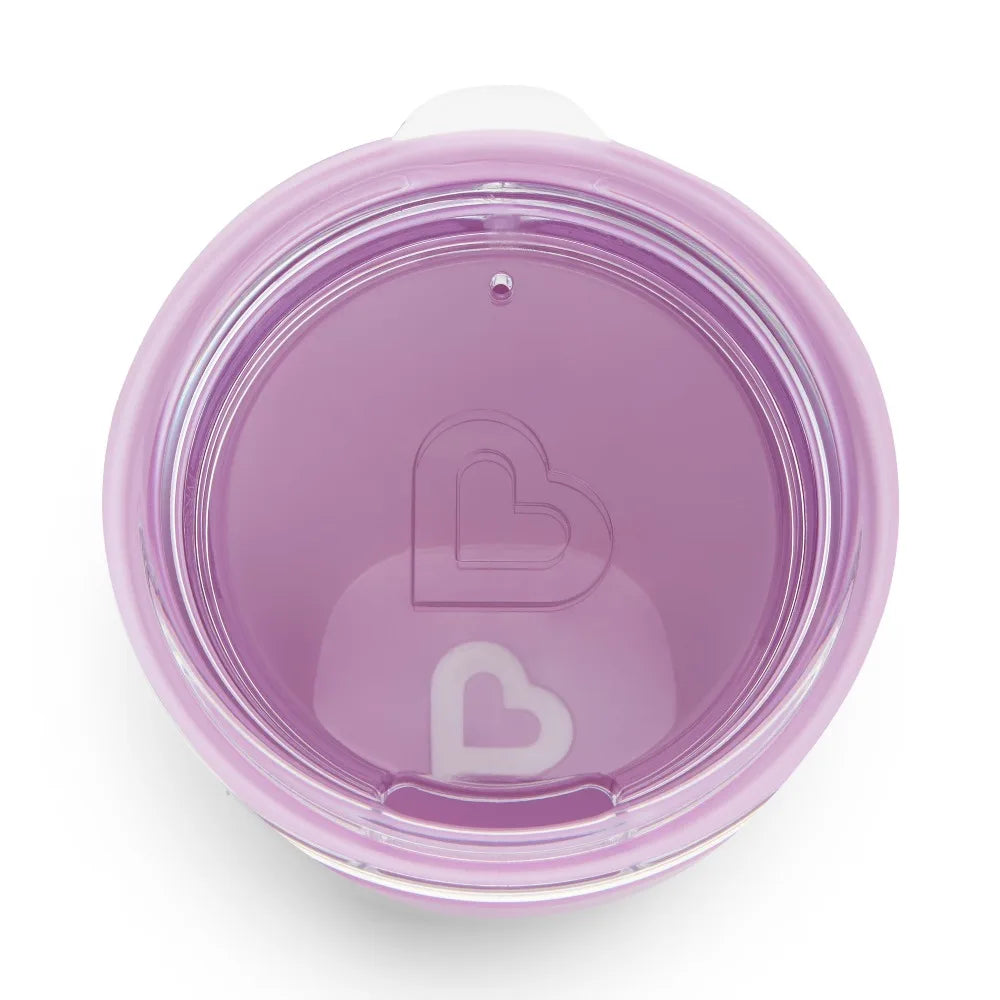 Training Sippy Cup for Toddlers 7oz Leak Proof Spill Proof Open Cup with Lid Purple Baby Water Milk Juice Cup