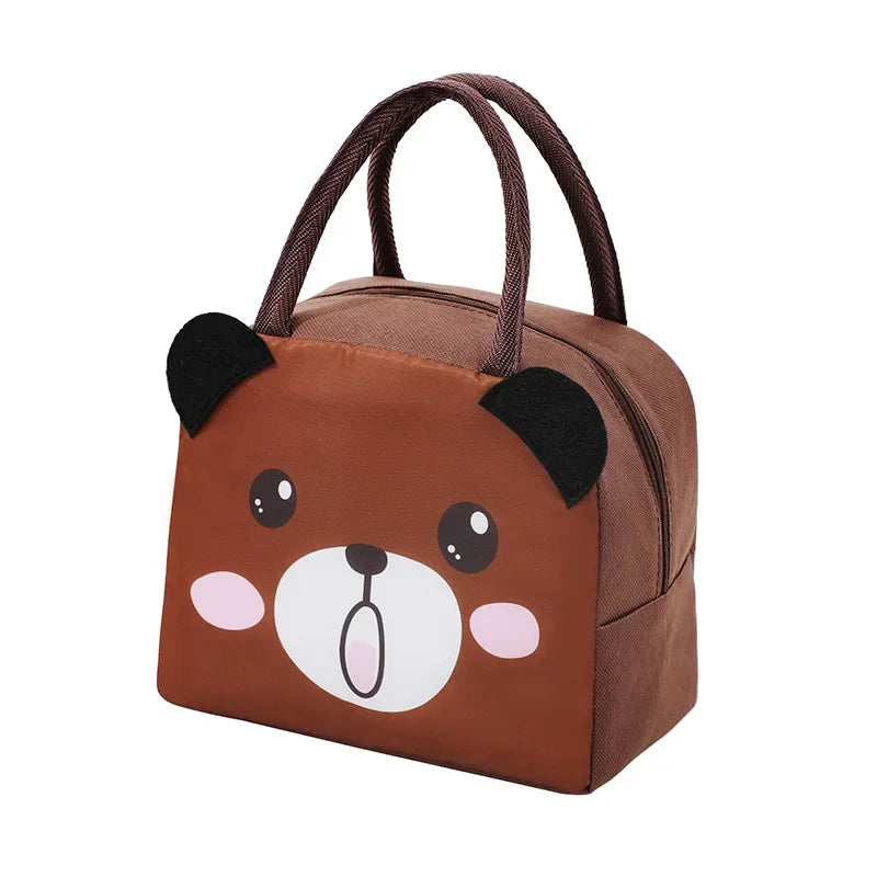Cartoon Children's Lunch Bag Thermal Insulation Aluminum Film High Quality Waterproof Oxford Cloth Portable Lunch Bags Tote New