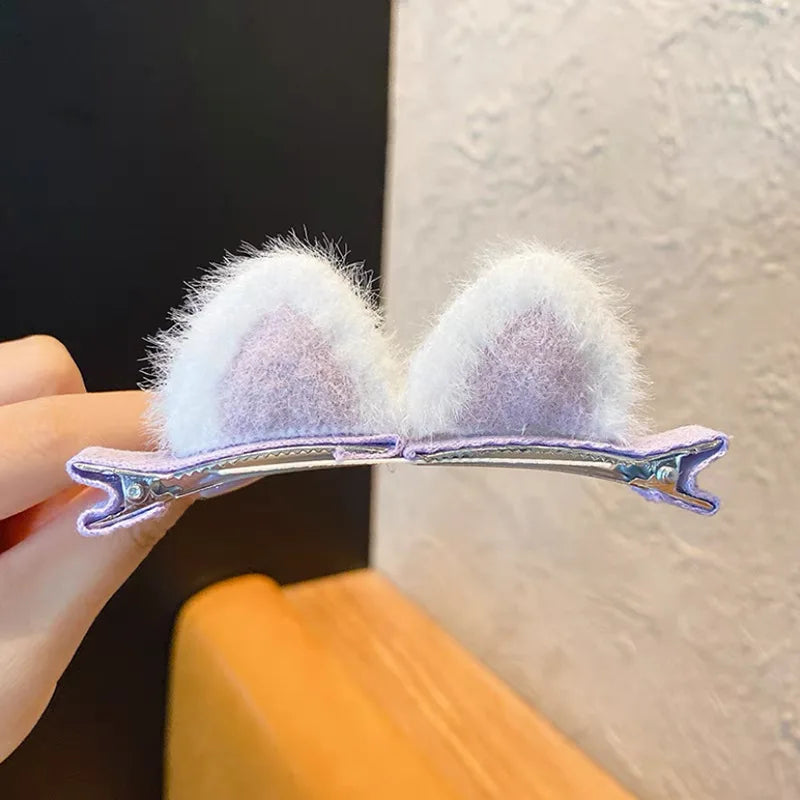 Cute Cartoon Plush Cat Ears Steamed Cat Ear Shaped Bread Stereo Hair Clips For Little Girls Korea Style Soft Comfortable Hair Accessories Perfect For Daily Wear Party And Photo Shoots