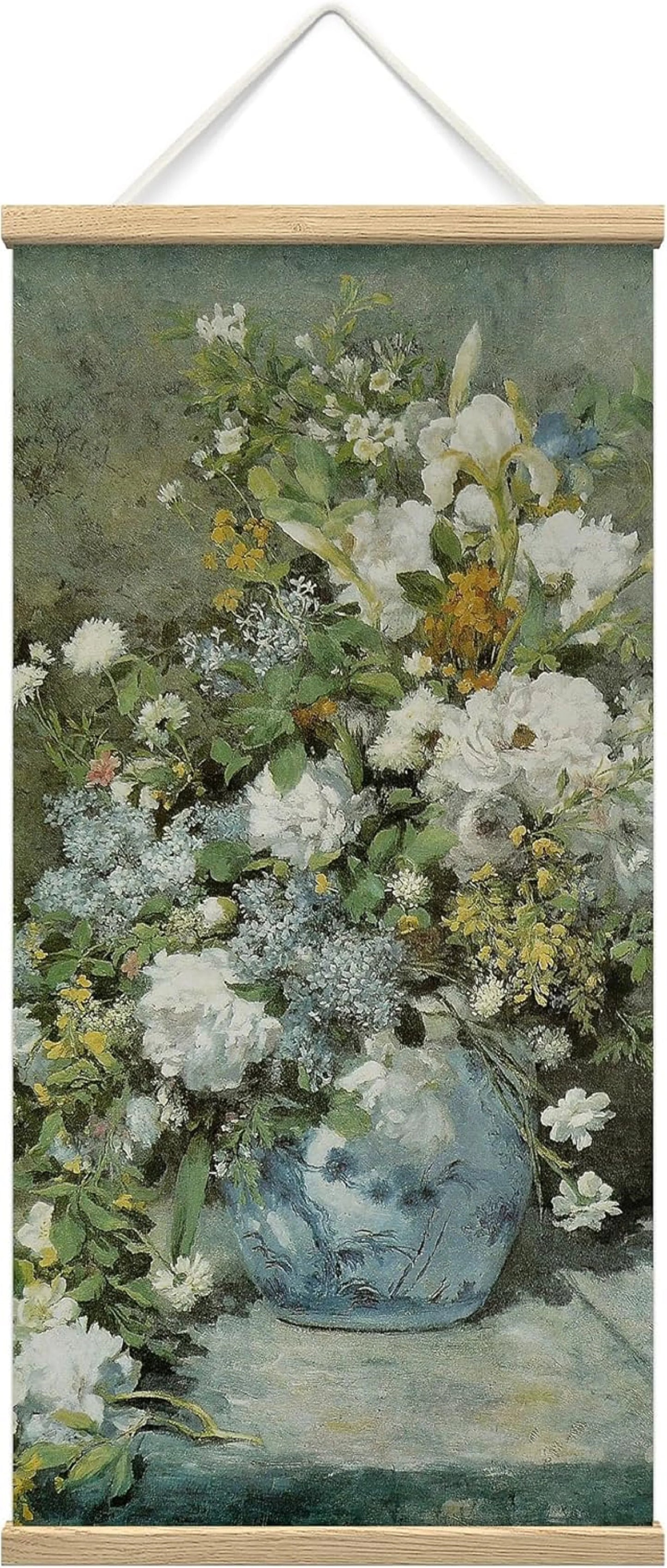Wooden Framed Hanging Poster Elegant Floral Arrangement Classic Still Life Wall Picture Poster Artwork for Home