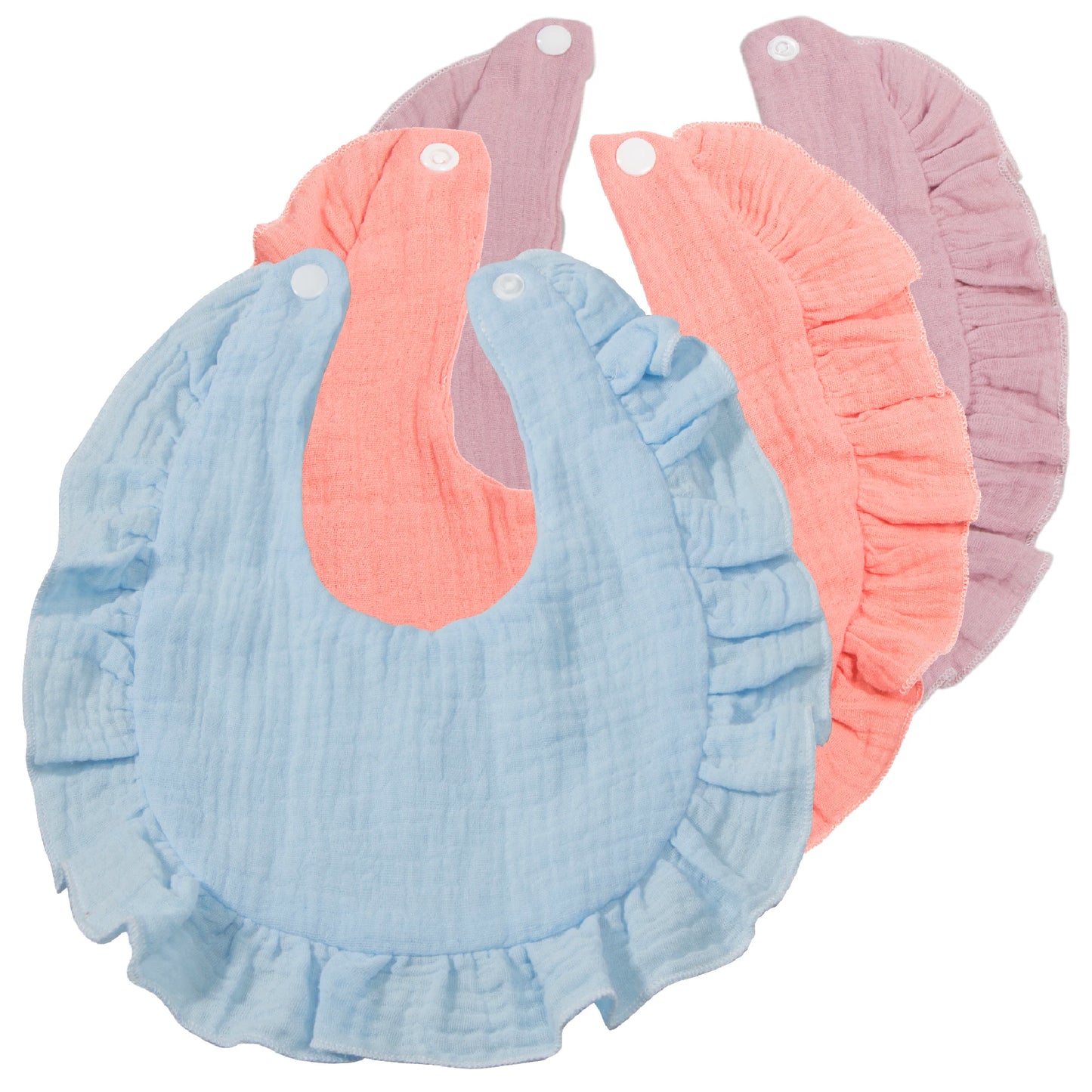 Soft & Absorbent 3-Pack Unisex Muslin Cotton Baby Bibs: Snap Closure, Perfect for Teething & Drooling