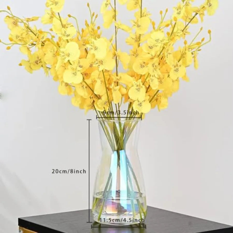 8 inch Glass Flower Vases for Centerpiece Table Home Indoor Desk Decor, Inch Modern Boho Style Vase for Wedding Housewarming Gi