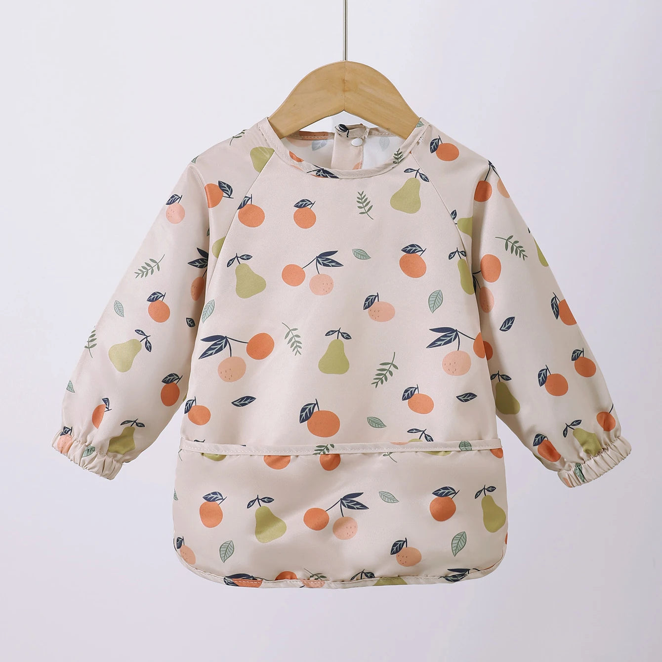 Danish children's long sleeved reverse dressing baby eating clothes bib super soft waterproof baby eating bag anti dirty feeding