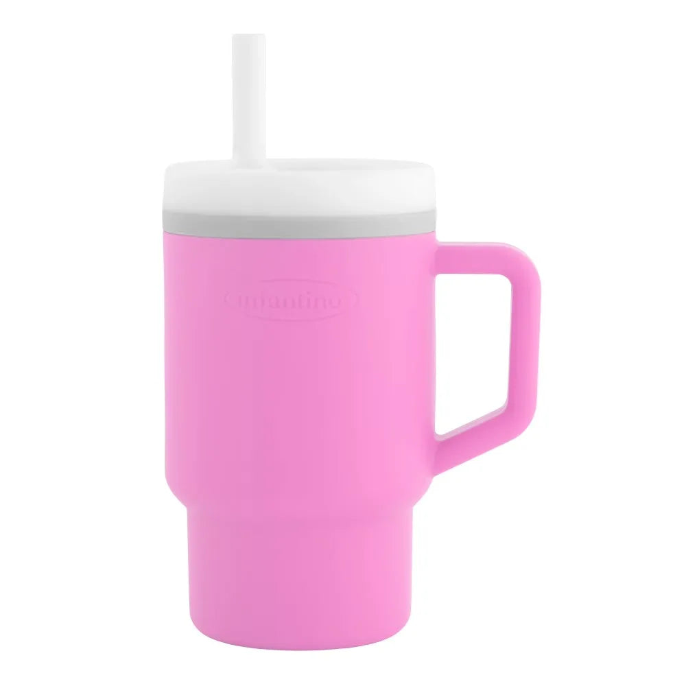 Adorable 9 oz Toddler Training Cup with Straw and Handle First Sippy Cup for Babies Cotton Candy Color Leak Proof