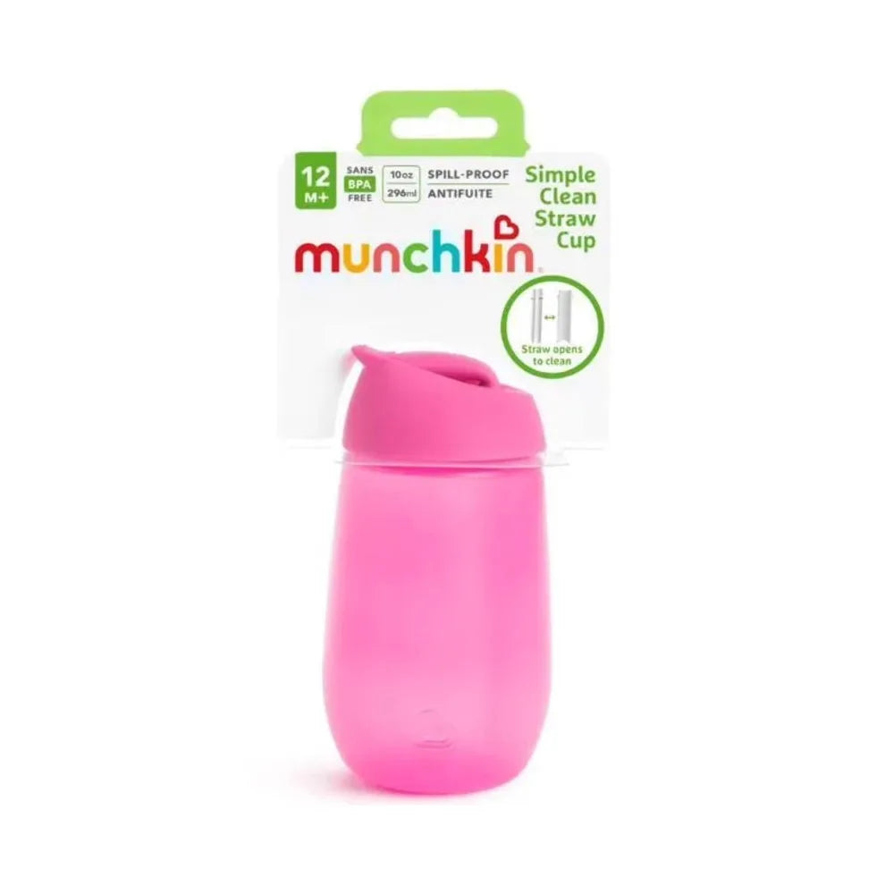 10 oz Toddler Sippy Cup with Straw Lid Leak Proof Spill Proof Training Cup for Kids Baby Pink Unisex